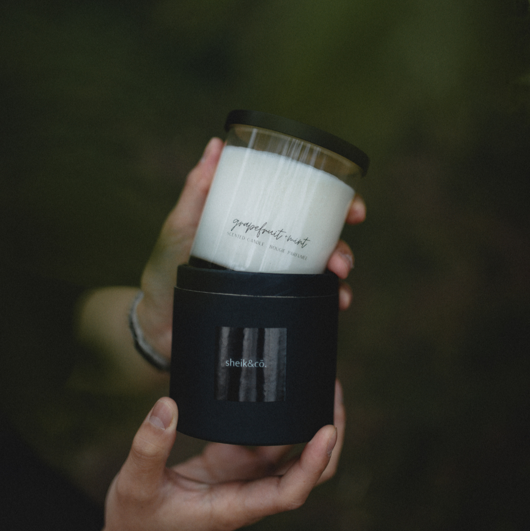grapefruit + mint soy candle